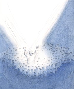 Cristo è presente qui con noi alla Messa, veramente umano, dal nostro mezzo offrendo il Suo sublime Sacrificio per conto dei Suoi fratelli e sorelle da Elizabeth Wang