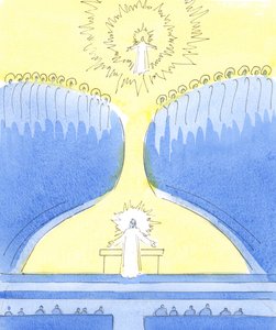 Cristo è Presente nel tabernacolo, pronto a salutare coloro che hanno scelto di essere vicino a Lui da Elizabeth Wang