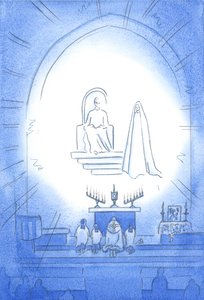Cristo è intronizzato sopra di noi, nella gloria, alla nostra Novena e Benedizione, che è come una festa celeste. La nostra madre Maria è gioiosamente vicina, 2002