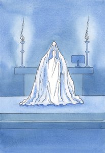 Cristo è veramente presente, ma è come se un velo lo nascondesse dal nostro sguardo da Elizabeth Wang