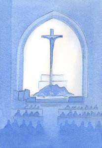 Cristo offre dal nostro santuario lo stesso Sacrificio che offrì dalla croce: un