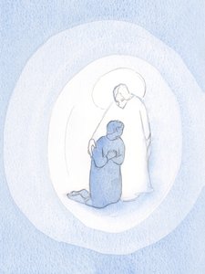 Cristo, che una volta ha sofferto, conforta coloro che sopportano difficoltà per amor suo da Elizabeth Wang