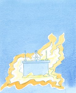 Le fiamme si alzano dalla parte anteriore dell