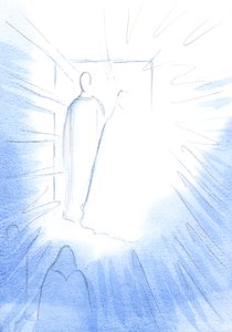 La porta del Cielo si aprì, sembrava, in preghiera, in un anniversario speciale, per rivelare gli amici del Cielo e la gloria del Cielo. da Elizabeth Wang