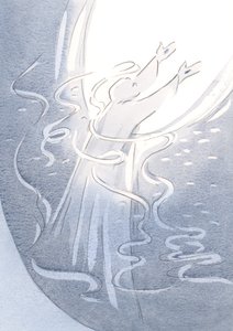 Ho visto Cristo, come una sposa con il Suo popolo - sollevando il Suo popolo al Padre, adornato di gioia e felicità. da Elizabeth Wang