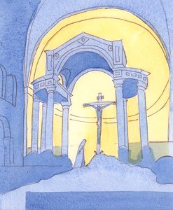 Nella Cattedrale di Westminster e in ogni chiesa cattolica, il Sacrificio del Calvario è ripresentato per la nostra salvezza nella Messa da Elizabeth Wang