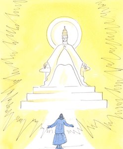 Con la fede possiamo vedere una luce ardente, in alto nella chiesa sopra il santuario da Elizabeth Wang
