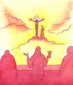 La notte prima di morire, Gesù istituì la Santa Eucaristia, durante l