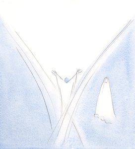 La Nostra Beata Signora era stata un tabernacolo vivente per Cristo, ma la vidi stare da un lato, con la testa china in umiltà, 2000 da Elizabeth Wang