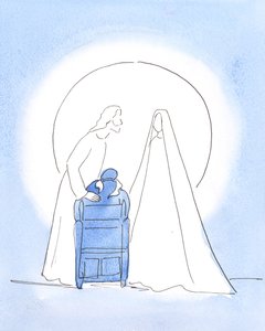 La nostra Beata Signora era con me, con suo Figlio, offrendo un saluto pasquale. Erano entrambi deliziati dalla mia gioia nel vederli e dalla mia gioia nel sapere che sono felici in Cielo da Elizabeth Wang