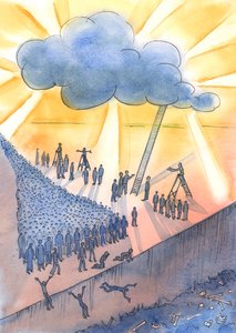 Le persone stanno facendo il loro cammino verso la morte e forse l