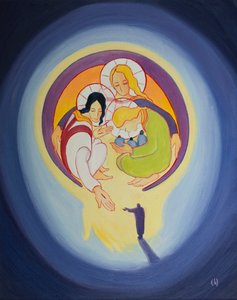 Attraverso il pentimento e la fede in Cristo permettiamo a Lui di attirarci nel cuore della Santissima Trinità, 2001 da Elizabeth Wang