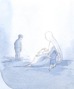 Per illustrare il nostro rapporto con Maria, ho visto un bambino piccolo tirare rumorosamente, ma ricevere conforto; l