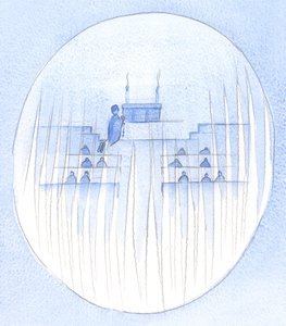 Quando le persone fedeli pregano il Santo Rosario, gli Angeli Santi li circondano e vegliano in silenzio riverente, 2002 da Elizabeth Wang