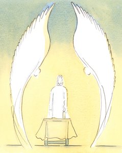 Quando il Santissimo Sacramento viene portato a casa di una persona malata, è veramente Cristo che è Sacramentalmente Presente lì, custodito come sempre dagli Angeli che Lo amano e Lo adorano da Elizabeth Wang