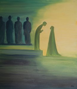 Quando il bambino Gesù fu trovato nel Tempio, spiegò tranquillamente a Sua Santa Madre (con infinita gentilezza) che il Suo lavoro era già iniziato. da Elizabeth Wang