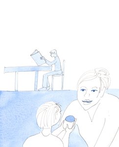 Quando presentiamo le nostre offerte alla Madonna, perché le perfezioni prima di avvicinarci al Signore, siamo come una bambina che controlla un regalo con la madre, prima di avvicinarsi al padre amato con un regalo di compleanno, 2005 (acquerello su carta