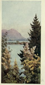 Un giardino, Lago di Como, illustrazione da 