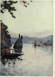 Il Punto di Bellagio, Lago di Como, illustrazione da 