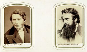 John Ruskin, artista, poeta e critico inglese, e William Holman Hunt, artista inglese, 1865 da Elliott and Fry