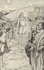 Ogni freccia superava la sua testa, illustrazione da 