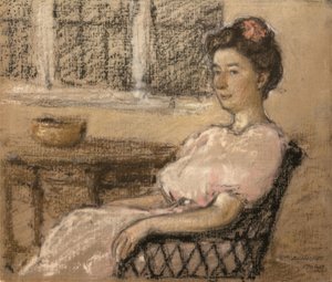 Donna seduta in rosa, 1902 da Elmer Livingston MacRae