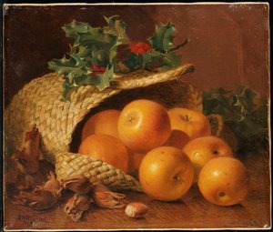 Natura morta con mele, nocciole e agrifoglio, 1898 da Eloise Harriet Stannard
