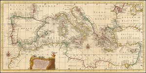 Carta geografica del 1748 - Carta accurata del Mediterraneo e dell