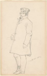Uomo con cappello e cappotto da Emanuel Gottlieb Leutze