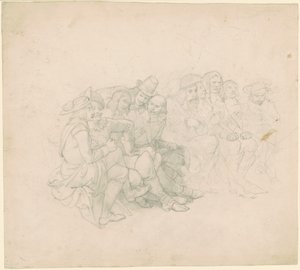 Uomini in costumi del XVII secolo [recto] da Emanuel Gottlieb Leutze