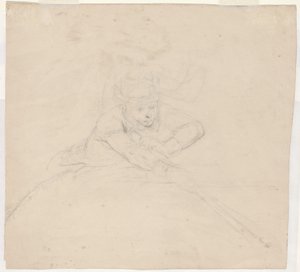 Studio di Figura a Mezza Lunghezza con Palo (verso) da Emanuel Gottlieb Leutze