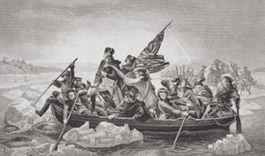 Washington attraversa il Delaware vicino a Trenton, New Jersey, Natale 1776, da 