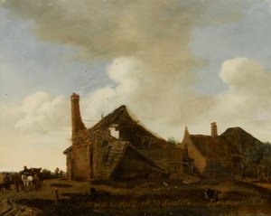 Paesaggio con casetta diroccata