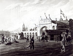Piazza del Mercato, inciso da Daniel Havell, 1820