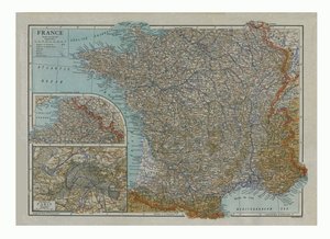 Mappa della Francia, c1910 da Emery Walker