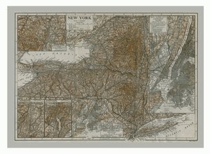 Mappa di New York, c1900