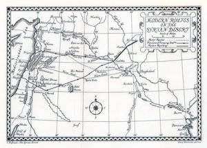 Rotte ferroviarie e automobilistiche e oleodotti, deserto siriano, 1937 da Emery Walker