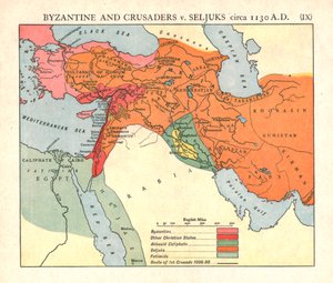 Bizantini e crociati contro i Selgiuchidi, circa 1130 d.C. da Emery Walker Ltd