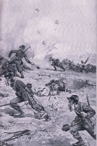 Un attacco con granate a mano francesi a Les Spanges, da La storia illustrata della guerra mondiale 1914-1915 pub. da Union Berlagsefellfchaft
