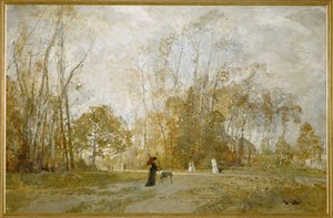 Aus dem Prater - Dai giardini del Prater ... (olio su tavola)