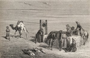 Un pozzo nel deserto tra Samarcanda e Karshi, Uzbekistan da Emile Antoine Bayard
