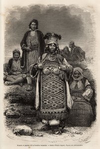 Fidanzati e contadini delle frontiere rumene, incisione dal disegno di Emile Bayard, illustrazione del viaggio in Bulgaria di Guillaume Lejean, nel 1867, pubblicato in "Le tour du monde" 1873, a cura di Edouard Charton, edizione Hachette, Parigi da Emile Antoine Bayard