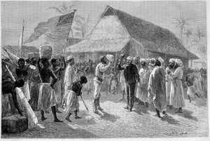 Incontro tra Sir Henry Morton Stanley (1841-1904) e David Livingstone (1813-1873), in "Le Tour du Monde"