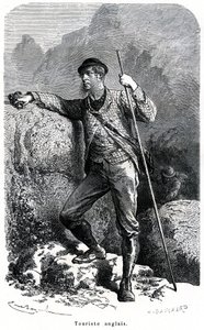 Ritratto di turista inglese di Emile Bayard - turismo nel XIX secolo - illustrazione del libro “Costumi e Caratteri dei Popoli”, edizione 1884