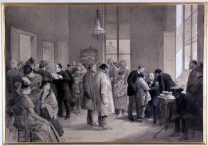 Scene di inoculazione nel laboratorio della Scuola Normale nel 1886 da Emile Antoine Bayard
