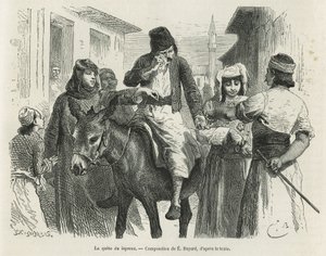 La ricerca di Leproux a Chio, disegno di Emile Bayard, per illustrare la storia "L