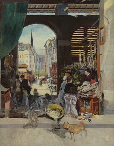 Il mercato dei Carmelitani, Rue Maubert da Emile Antoine Guillier