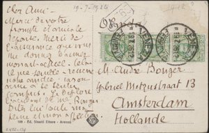 Cartolina postale ad Andries Bonger da Emile Bernard