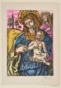 Sainte Marie Mutter Gottes: Die Jungfrau und der Engel mit Nimbus da Emile Bernard