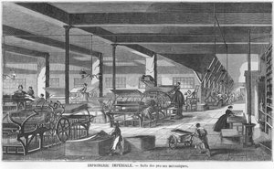 La sala delle presse tipografiche delle Officine Imperiali, illustrazione da 